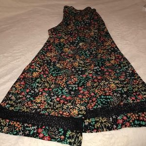 NY&Co Wide Leg Floral Print Pant w/ Lace Hem